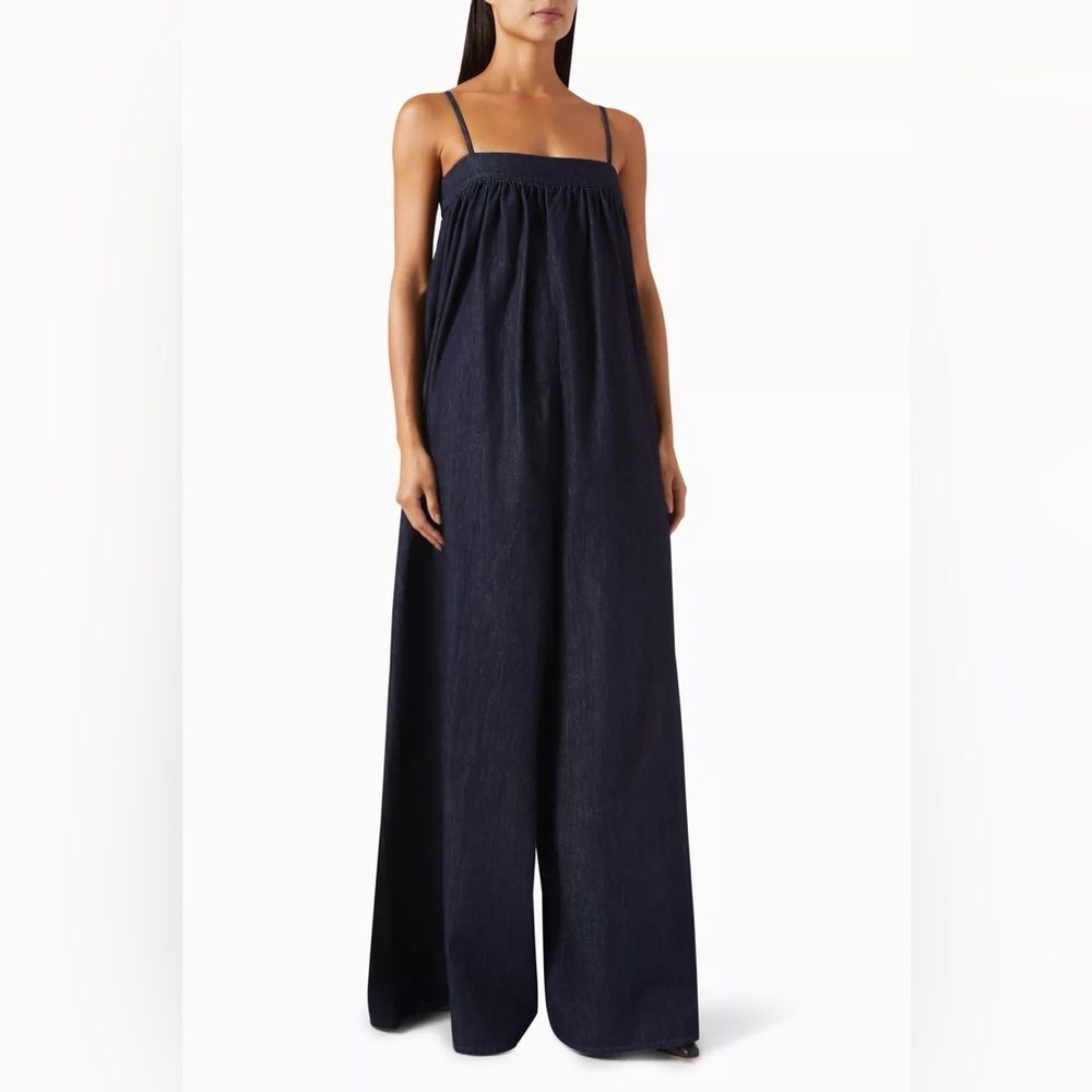 The Frankie Shop Maude Wide-leg Oversized Jumpsuit in Denim Medium